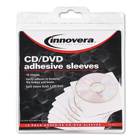 INNOVERA Self-AdhesiveCD/DVDSleeves, PK10 IVR39402